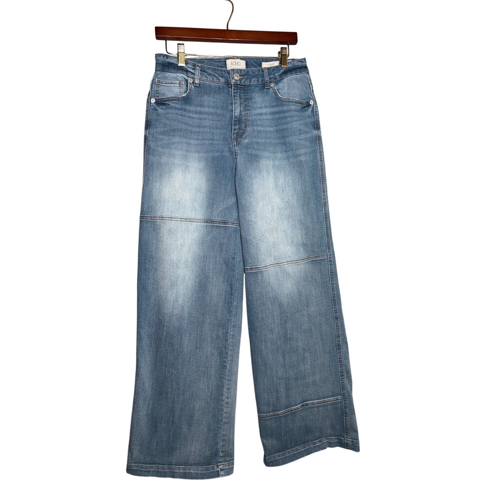 LOGO Lori Goldstein Womens Wide Leg Jeans 6T Medium Wash‎ Seam Detail Casual